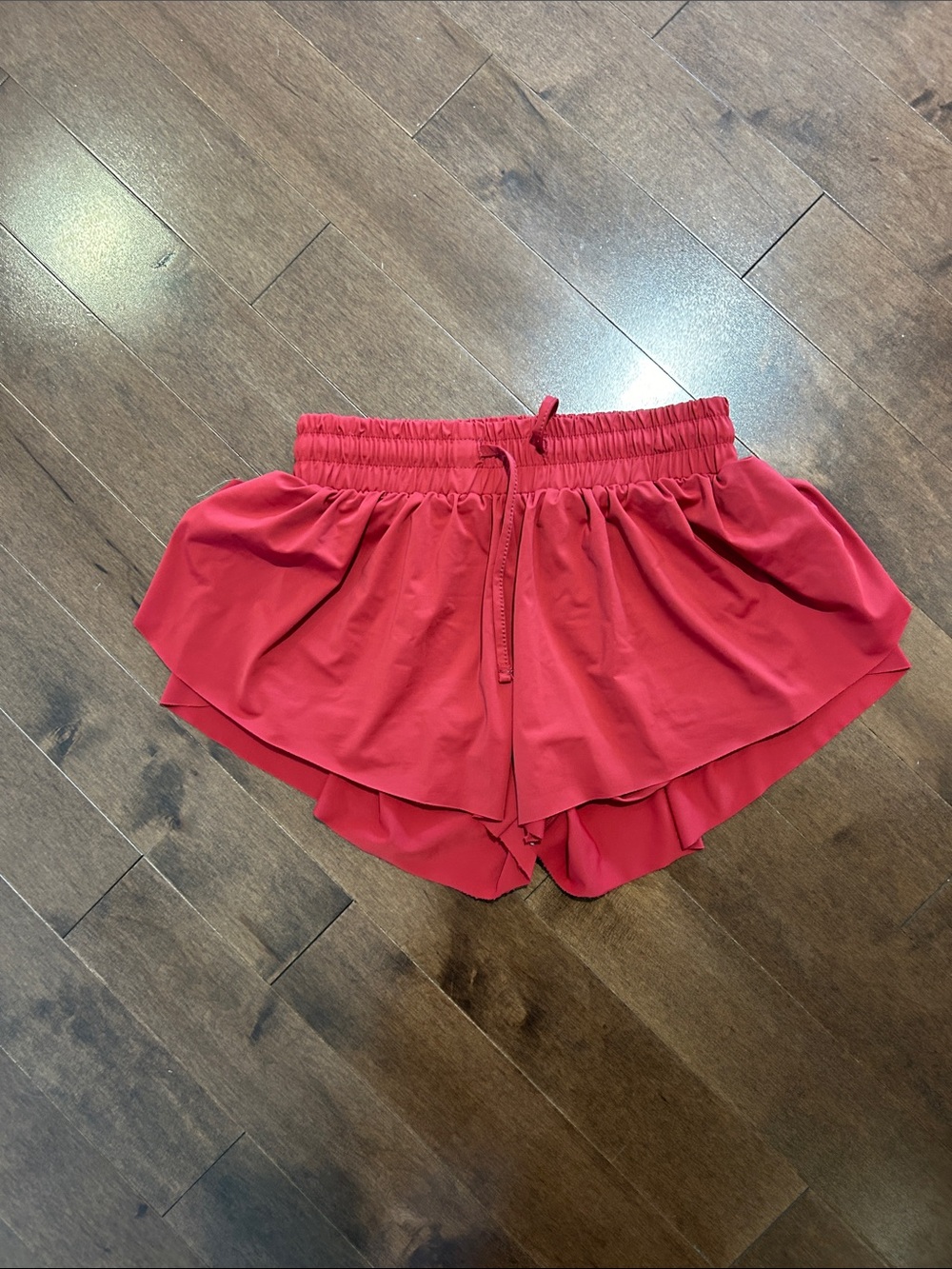 Girls' Red Ruffle Skort with Elastic Waist